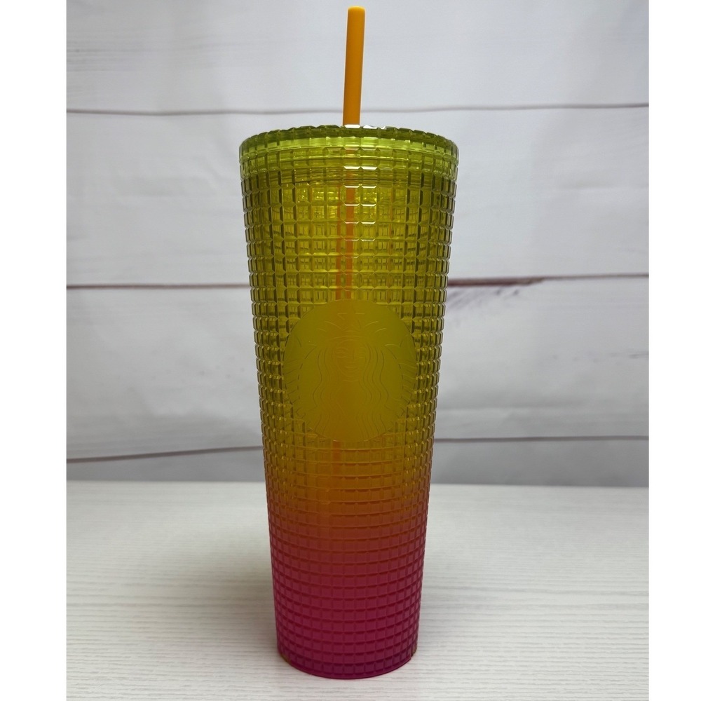 Starbucks Limited Edition‎ / Pink & Yellow Gradient Studded Tumbler / Sku0075